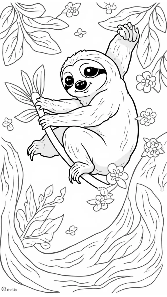 printable sloth coloring pages